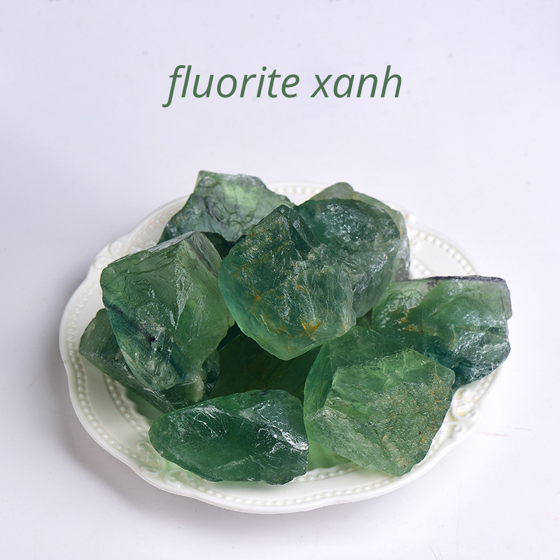 Viên đá flourite thô tự nhiên 100% thanh tẩy tarot, đá phong thuỷ trang trí