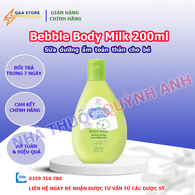 Chính Hãng Bebble Body Milk -Sữa dưỡng ẩm toàn thân Bebble Body Milk 200ml