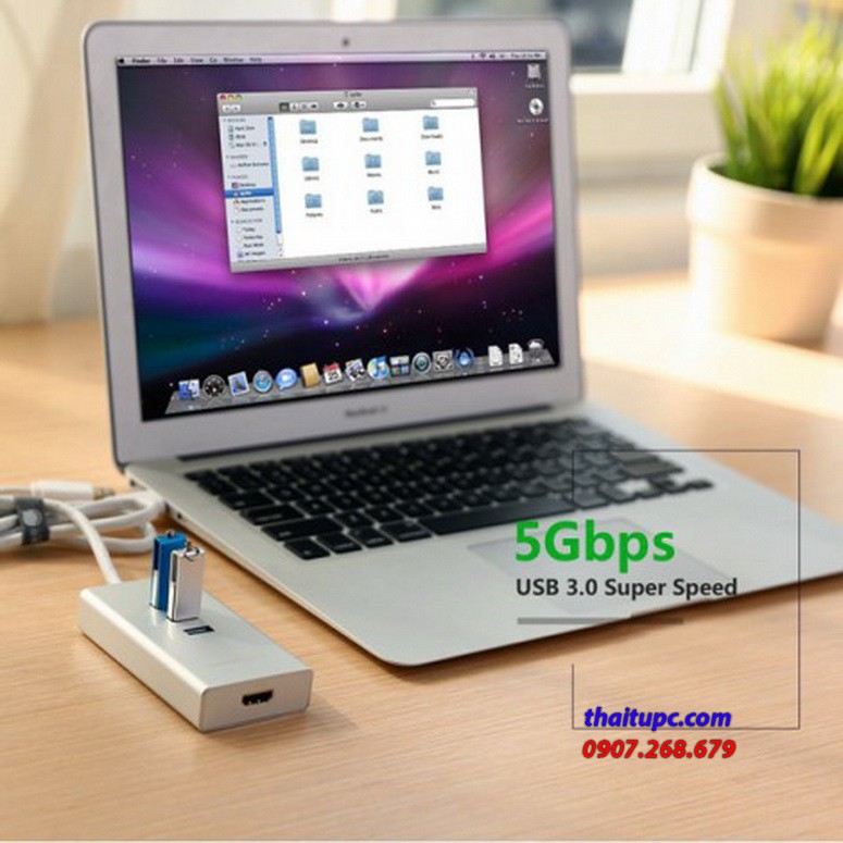 Cáp USB 3.0 to HDMI và 3 cổng USB 3.0 Ugreen 40257
