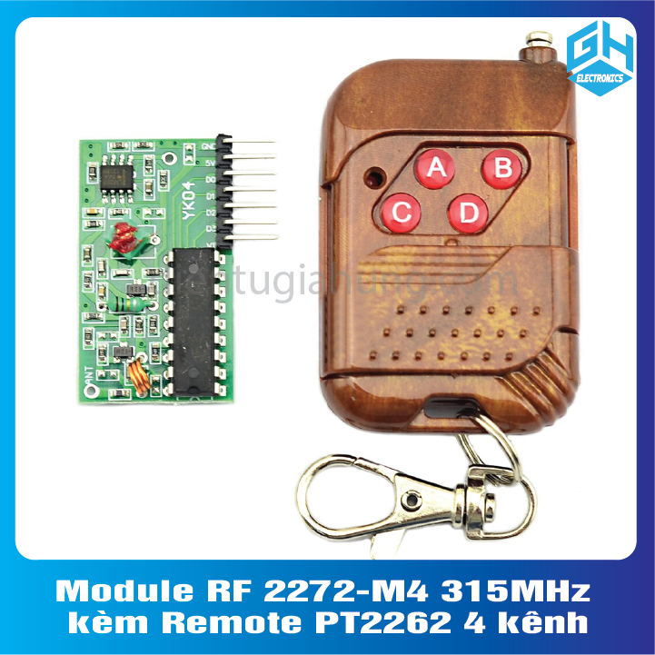 1 Bộ Module RF 2272-M4 kèm Remote PT2262 4 kênh