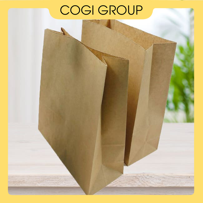 Túi giấy kraft có quai nhiều size dùng 1 lần bảo vệ môi trường chính hãng COGI
