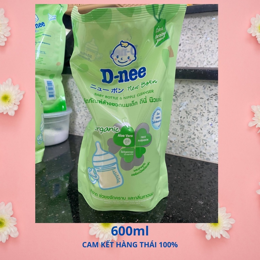 Nước rửa bình sữa DNEE Oganic 600ml [Hàng chuẩn Thái 100 }