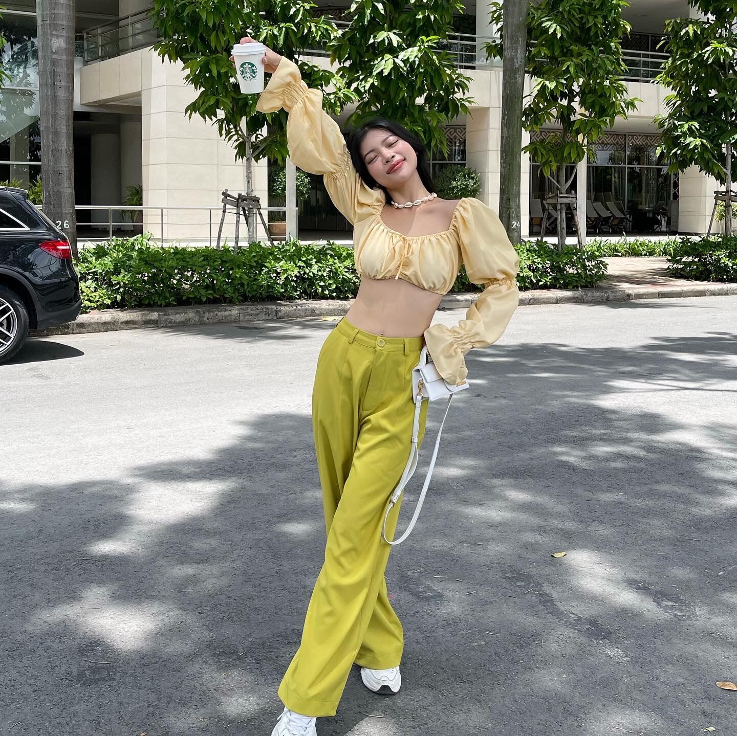 [Nhập mã LAZFASHION34-giảm 15% tối đa 99k/600k]SAP-Áo croptop tay lồng đèn