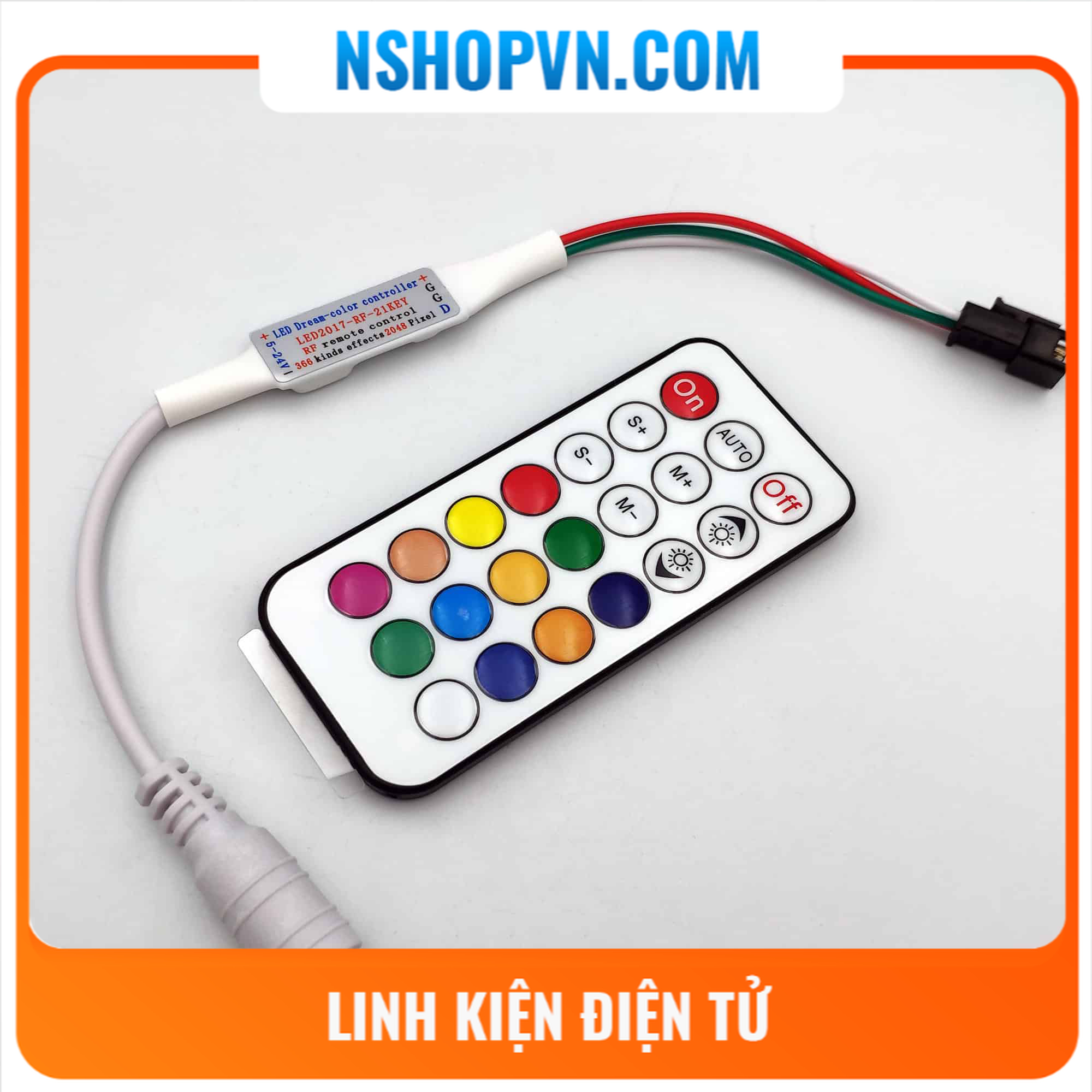 Bộ điều khiển led ws2812 từ xa led dream 21 key 5-24vdc