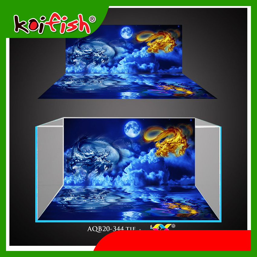 Tranh 3d Koifish, Aqb20-344, tranh bộ lưng-đáy, đặc biệt ấn tượng, 60x40x40cm, có thể làm theo kích thước yêu cầu