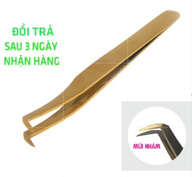 Nhíp volume vàng gắp mi (tặng bóp nhíp ngẫu nhiên), dụng cụ nối mi