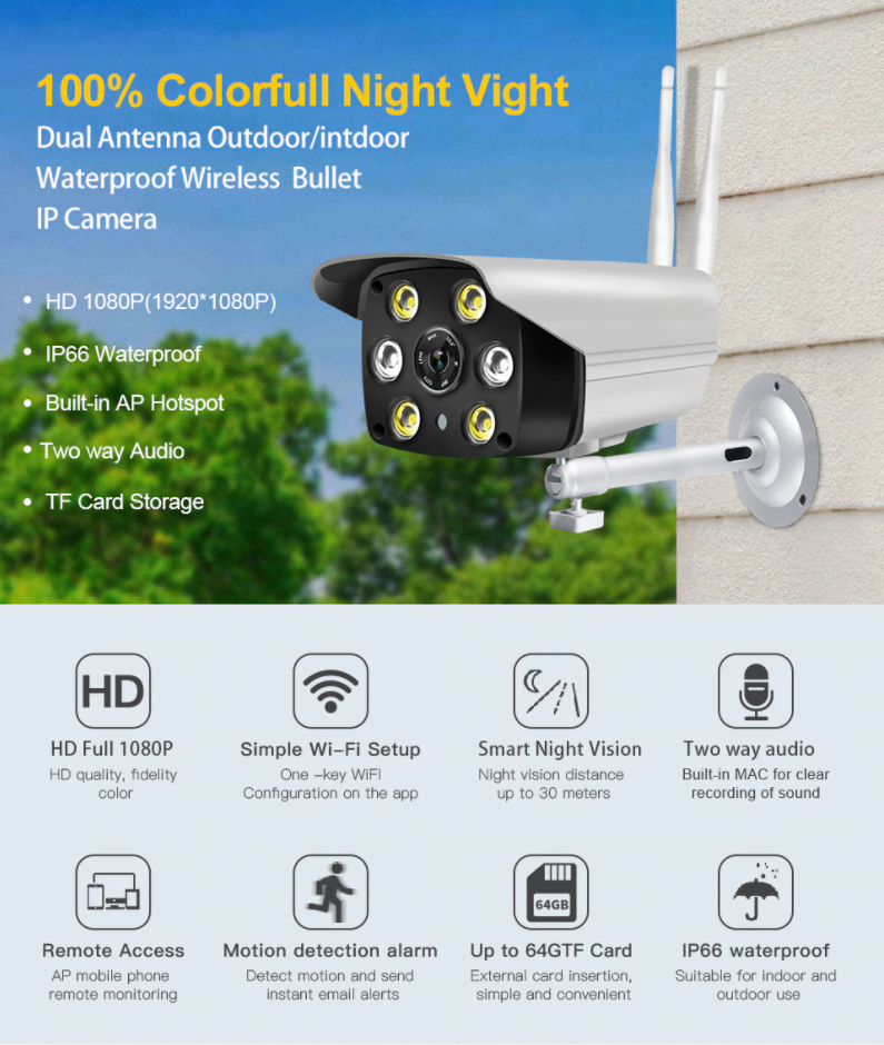 CAMERA 2.0 YOOSE NGOÀI TRỜI - 216S-206 ( KÈM ĐẾ + ADAPTER )