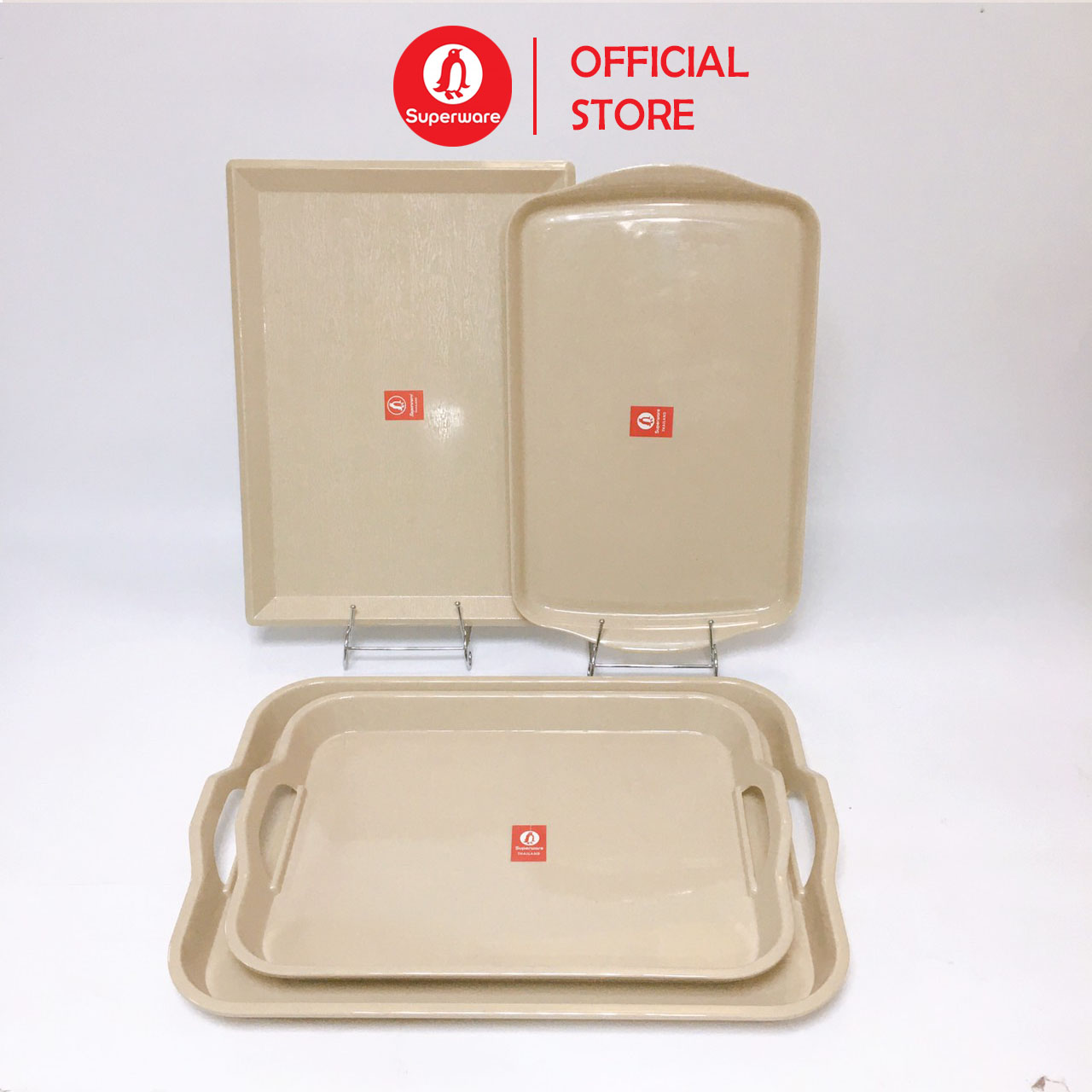 Khay SUPERWARE Nhựa Phíp 100% Melamine Nâu Đá - Stone