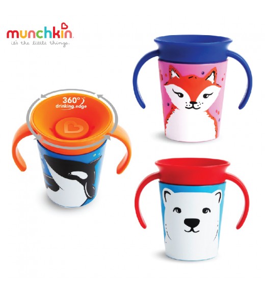CỐC 360 ĐỘ CHỐNG ĐỔ DECO CÓ TAY CẦM MUNCHKIN (177ML)