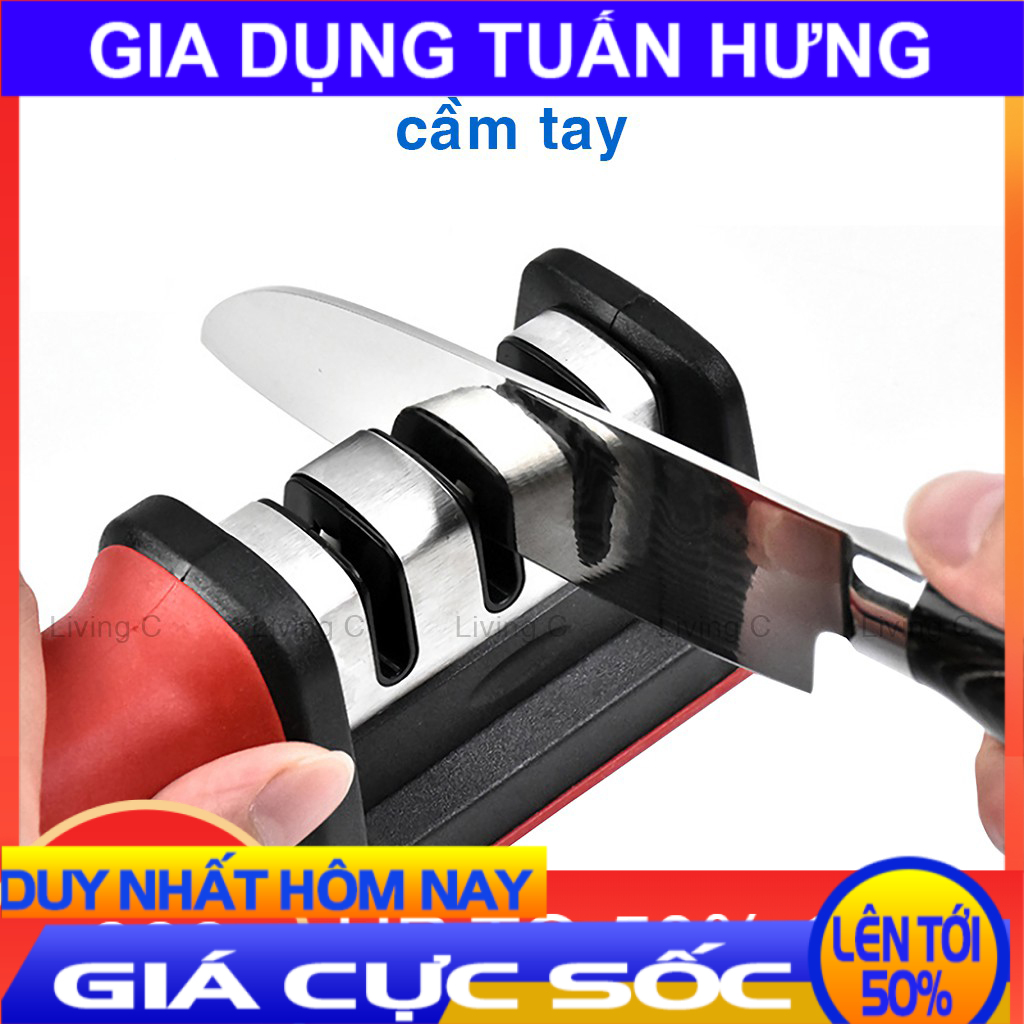 [ SALE UP TO 50% ] Dụng cụ mài dao 3 rãnh inox loại lớn cao cấp, Dụng cụ mài dao cầm tay chuyên nghiệp 3 rãnh inox cao cấp, máy mài dao, mai dao