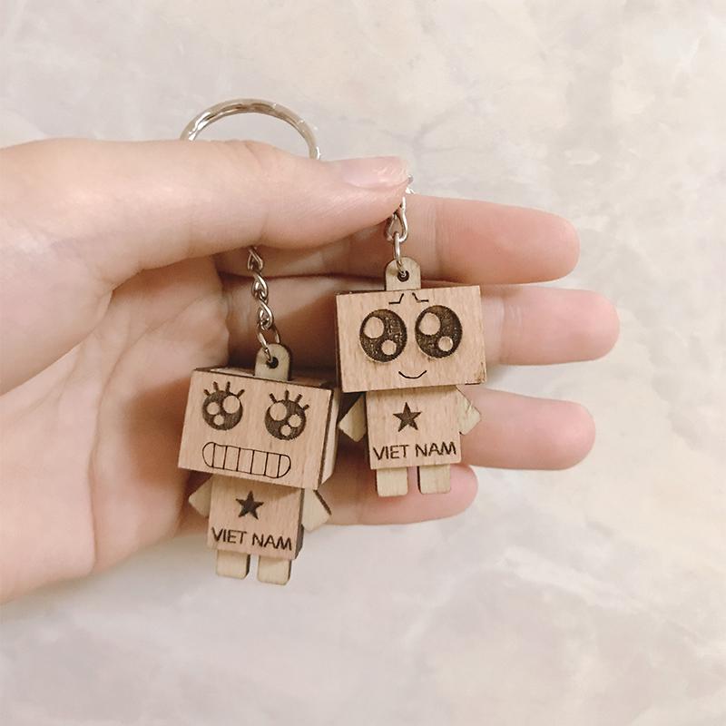 Móc khóa gỗ sắc thái kute