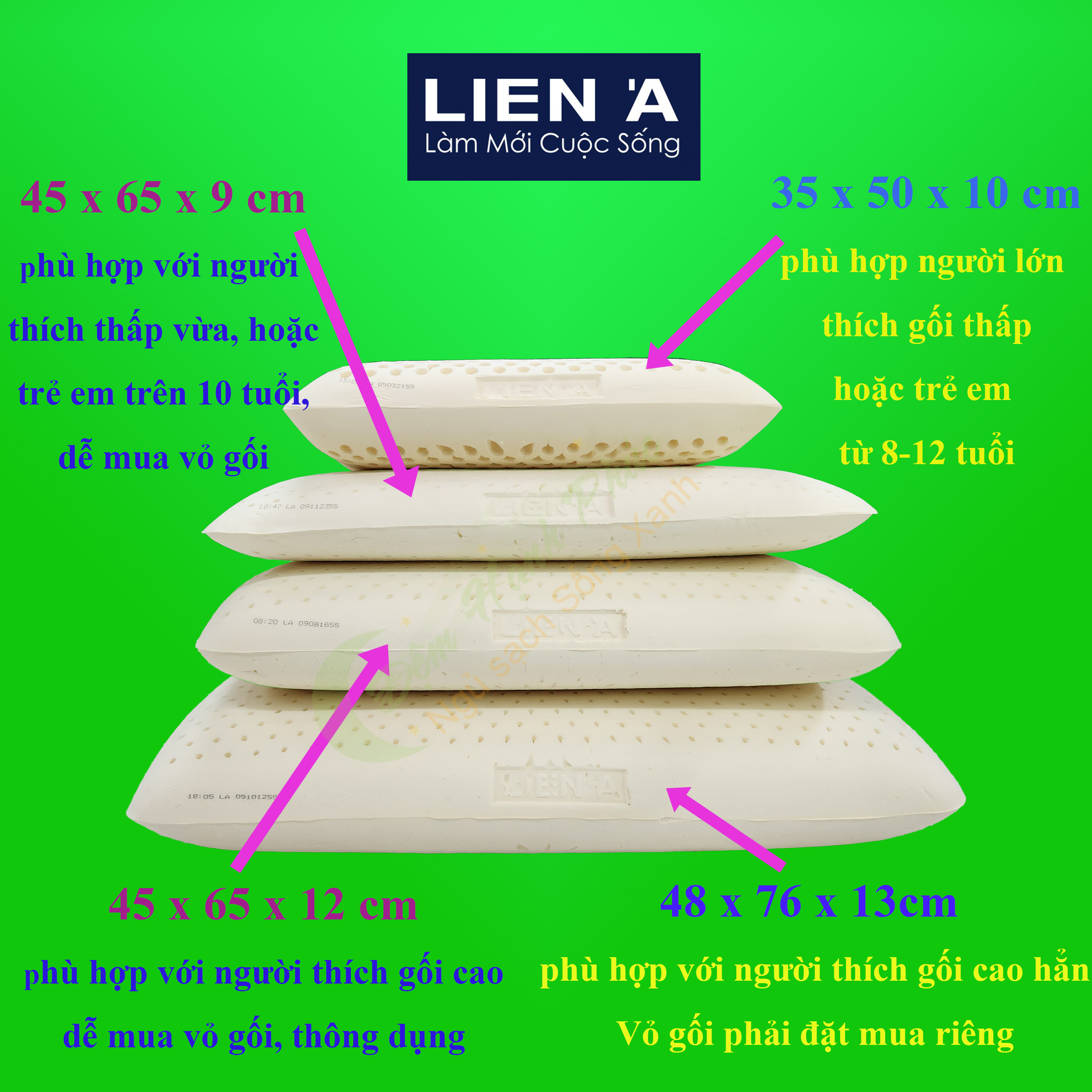 Gối Cao Su Liên Á Oval- CHÍNH HÃNG