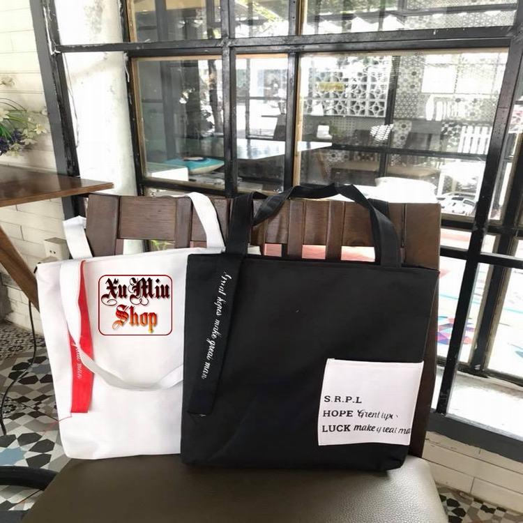 Túi tote/Túi vải size 25 - Mẫu túi phối