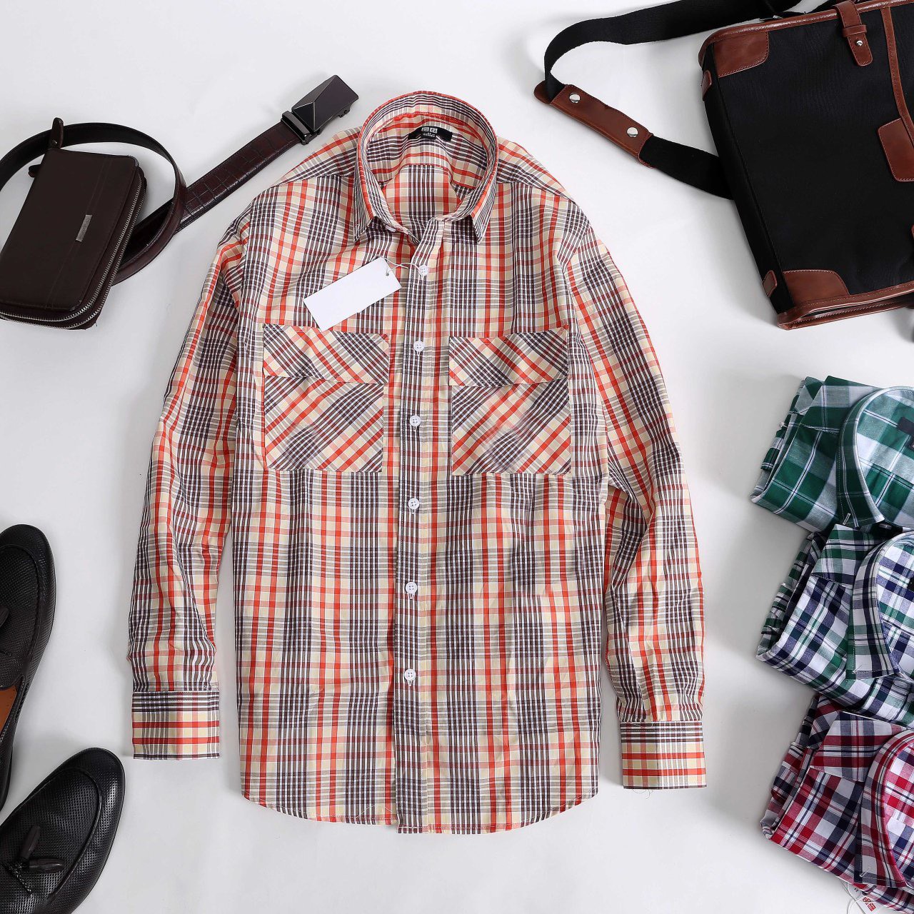 [HCM]Áo sơ mi cotton caro Uniqlo