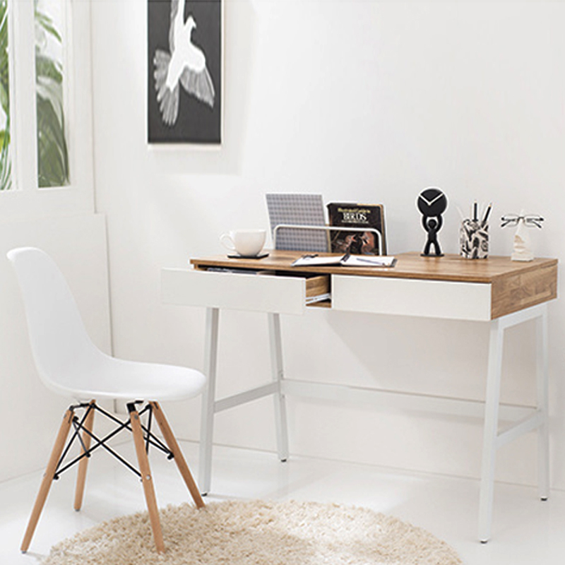 [Freeship] Bàn làm việc, học tập 2 ngăn kéo IBIE Terry mặt gỗ chân sắt sơn tĩnh điện, tùy chọn màu sắc, phong cách hiện đại, thiết kế thông minh, tiện ích