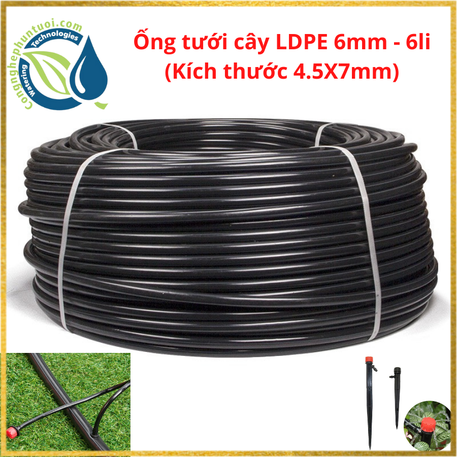 10M Ống LDPE đường kính 5x7mm dùng trong hệ thống tưới tự động