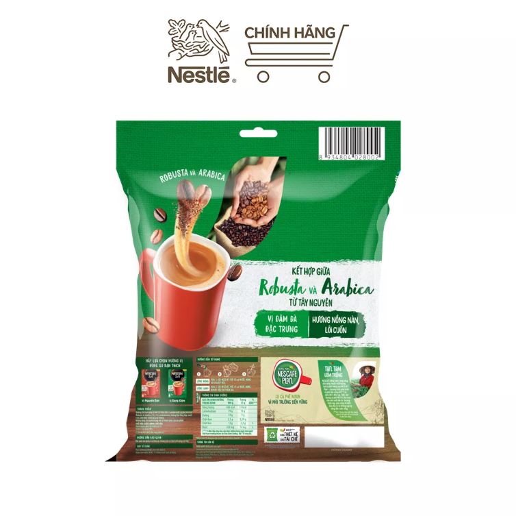 Nescafe 3in1 cà phê rang xay hòa tan đậm vị cà phê (bịch 46 gói x 17g)