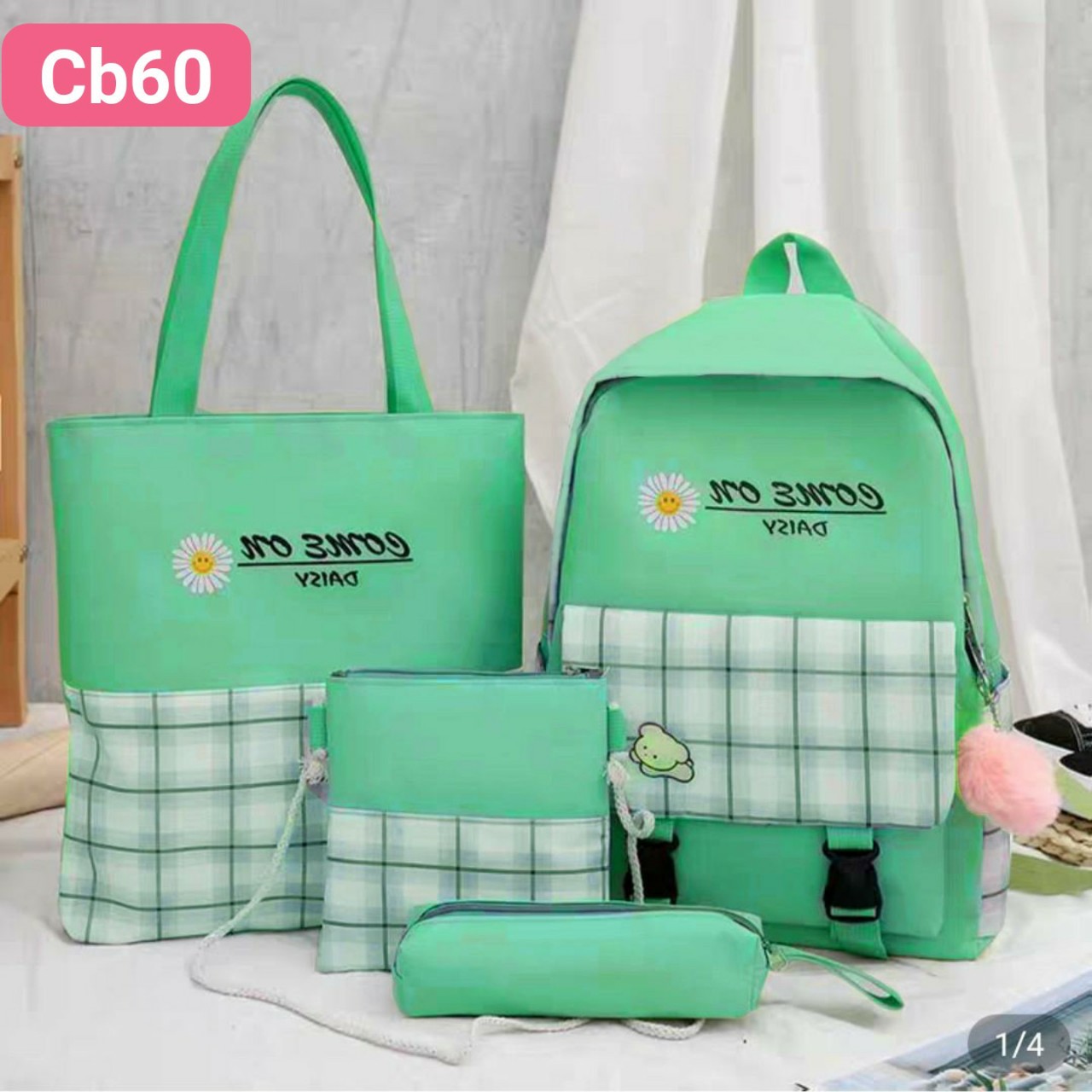 SET BALO NỮ CARO CÁ TÍNH DỄ THƯƠNG CB60
