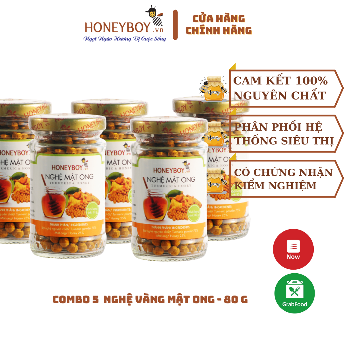 Bộ 5 Nghệ Mật ong HONEYBOY 80g