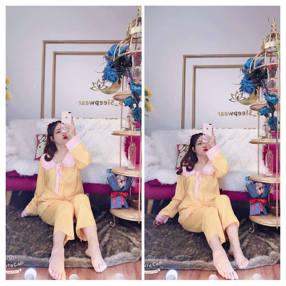 [HCM]Bộ lụa hàn bèo tiểu thư - quần dài có túi - ẢNH THẬT