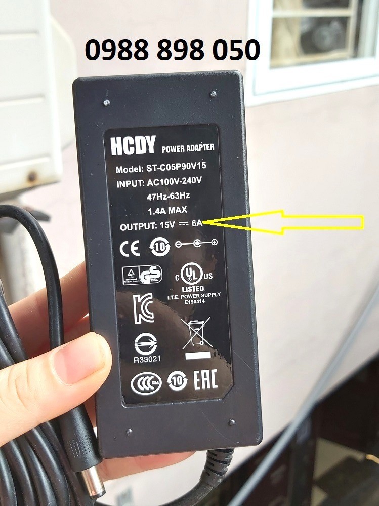 Sạc loa 15v 6a chính hãng