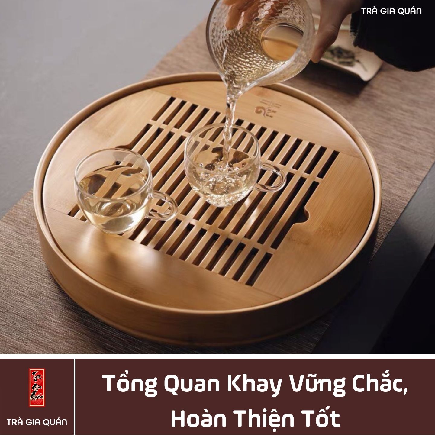 Khay Trà Tre Cao Cấp Tròn KT 14