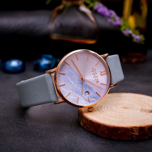 Đồng Hồ Nữ JA-1312C Julius Hàn Quốc Dây Da (Hồng)