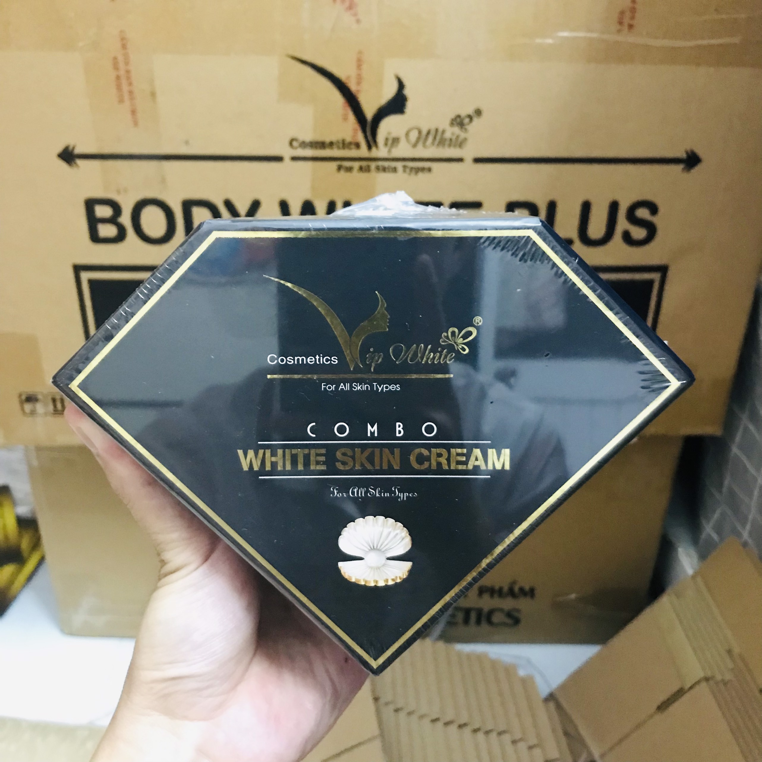 Combo Kem Face Vip white + Serum white skin cream Chính hãng