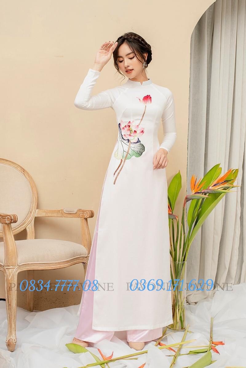 ÁO DÀI LỤA TÂY THI THÊU HOA💥💥SIÊU RẺ - SIÊU ĐẸP