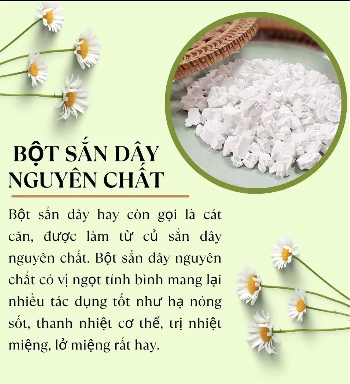 Bột Sắn Dây Tây Bắc, bột sắn Nguyên Chất (hũ 500gr)
