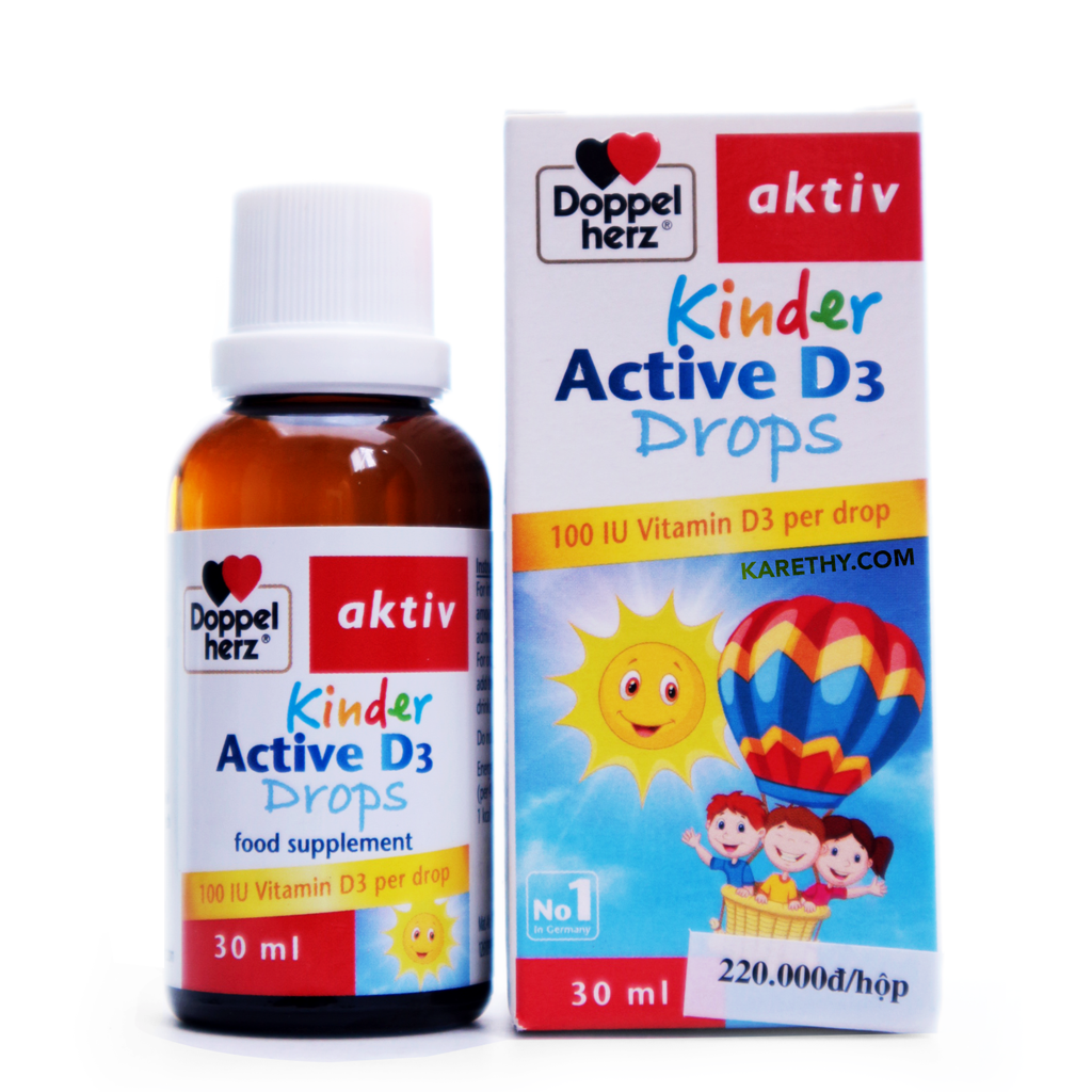 CHERRY PHARMACY Siro Kinder Active D3 Drops bổ sung Vitamin D3 chai 30ml