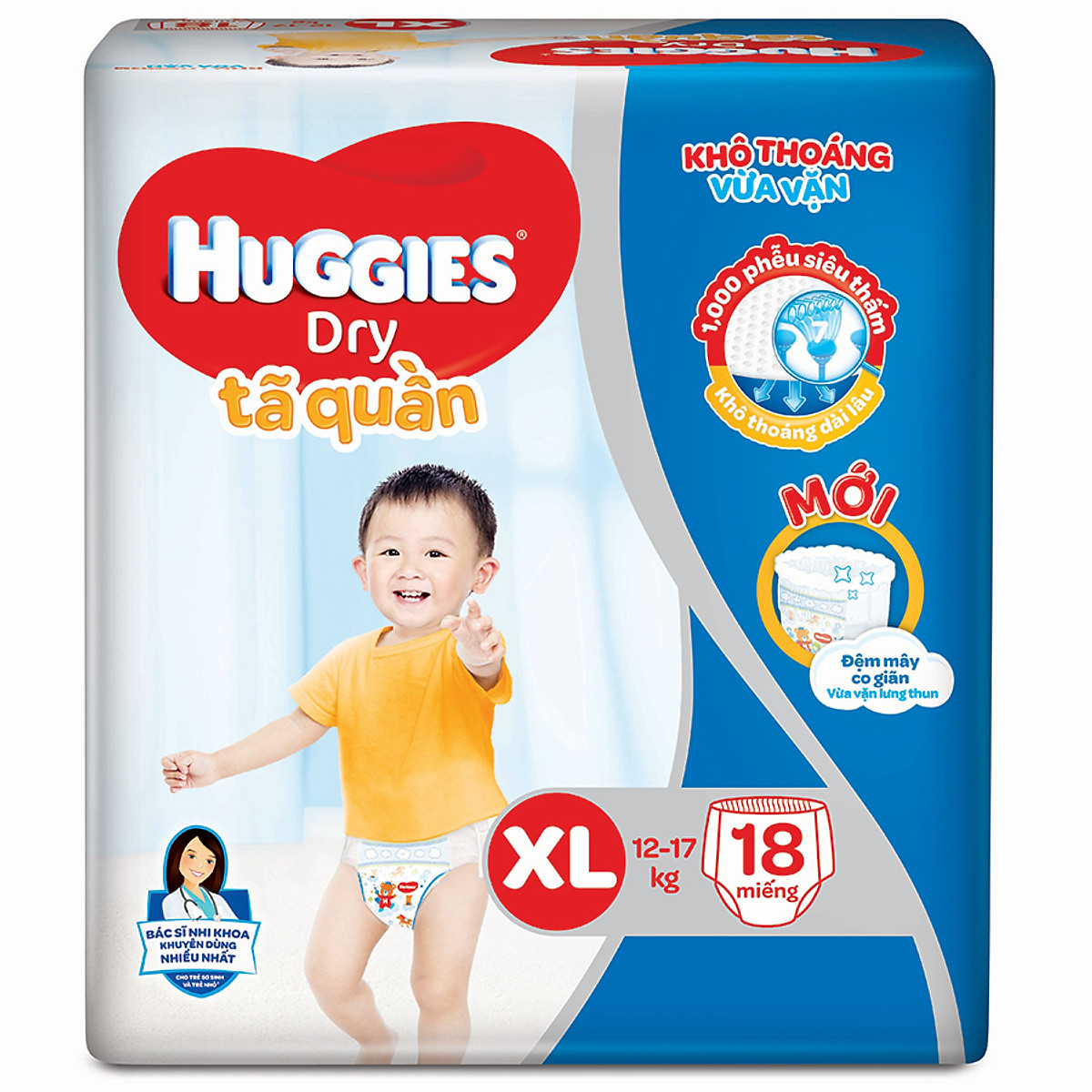 Tã Quần Huggies Dry Size XL 18 Miếng (Dành Cho Trẻ 12-17kg)