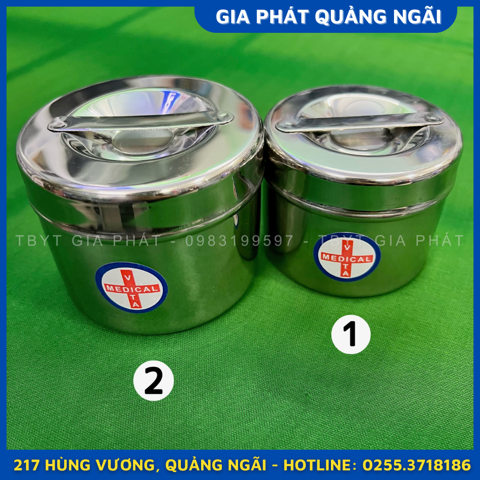 Hộp đựng bông gòn inox các cỡ hộp bông cồn inox hộp lưu mẫu thức ăn trường học