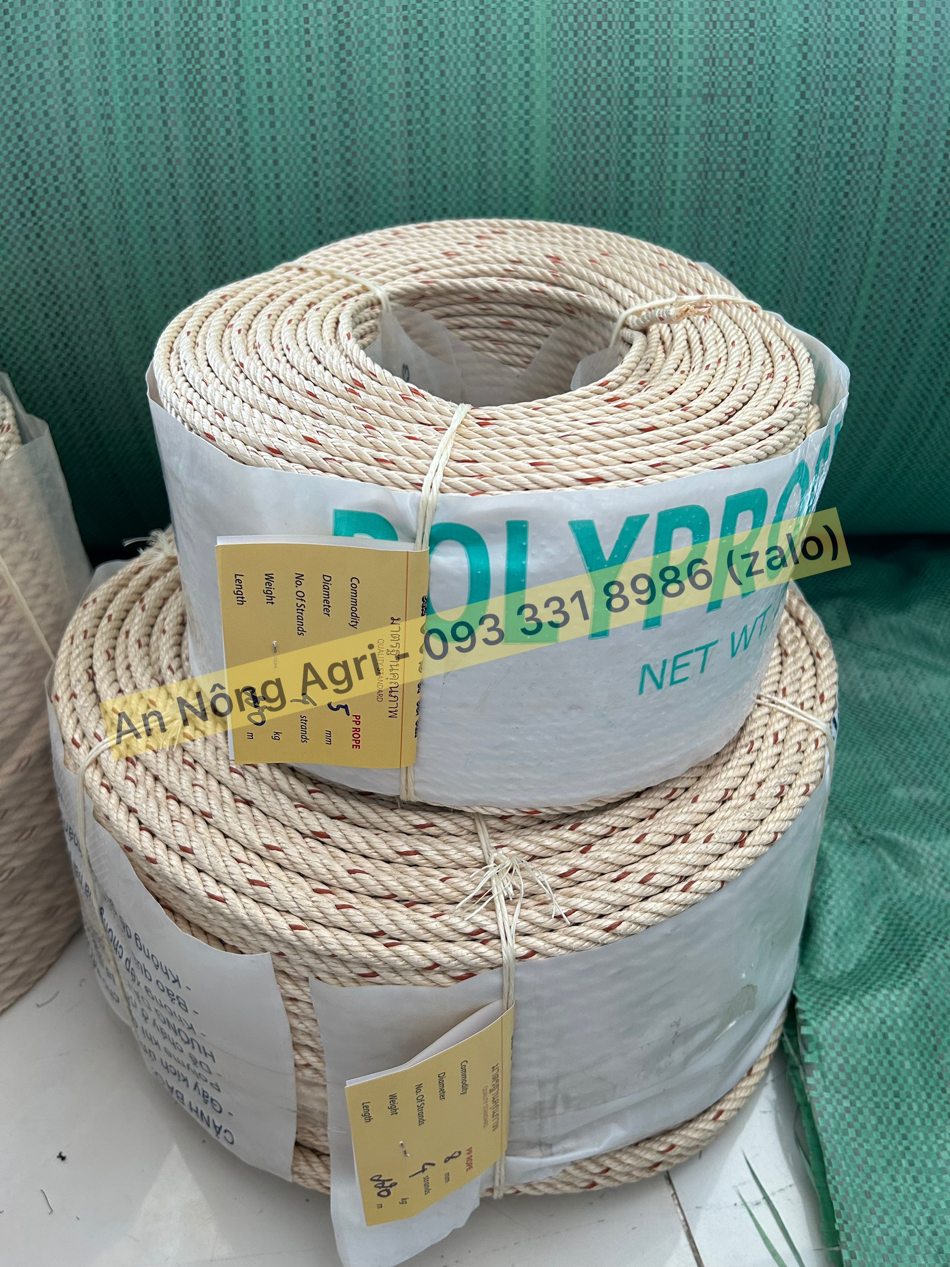 Dây Bô Thái, Dây Thừng Chịu Lực Con Gà 4mm - 10mm (bán theo cuộn dài 220m), Dây Bô Con Gà, Dây Thừng 4 Tao