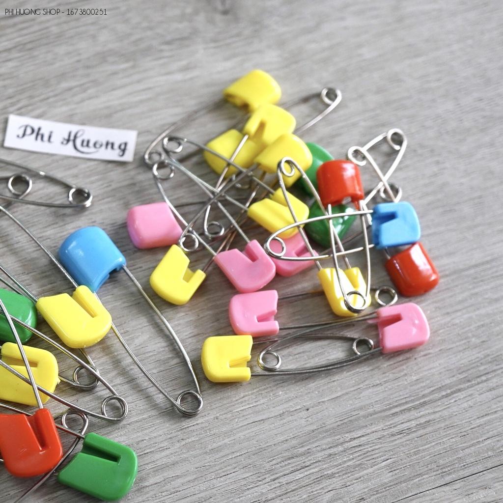 2 cái kim băng an toàn 4cm - 5cm nhiều màu sắc