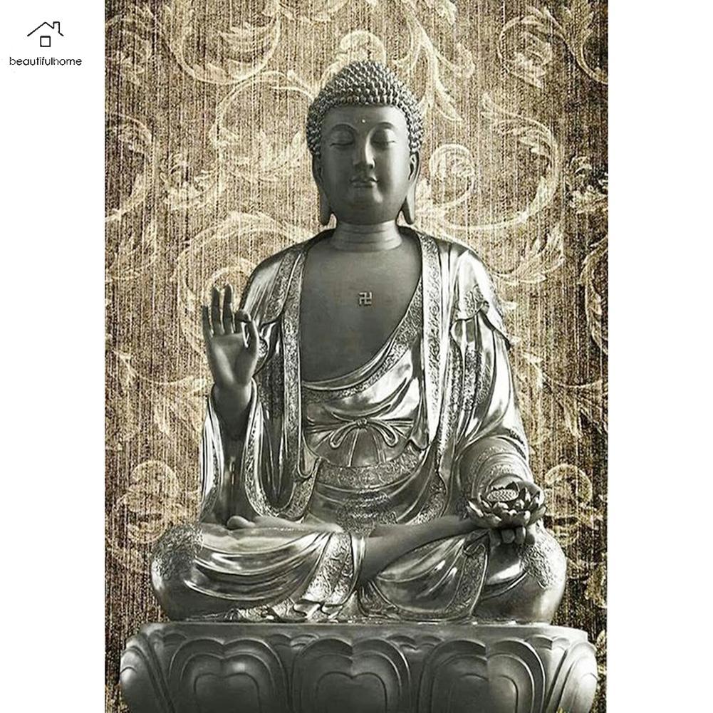 5D DIY Full Drill Diamond Painting Buddha Statue Cross Stitch Mosaic Kits Decor Cross Stitch Craft