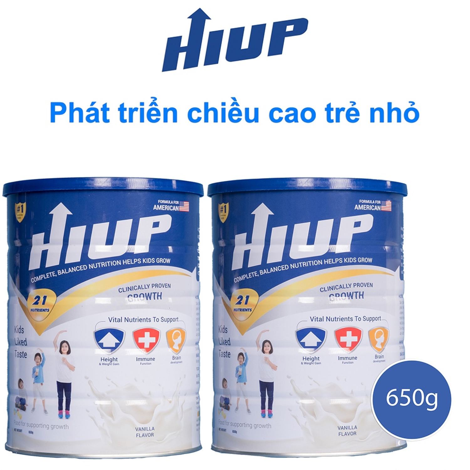Combo mua 2 hộp sữa bột HIUP tặng 1 Unical tăng chiều cao cho trẻ từ 2 đến