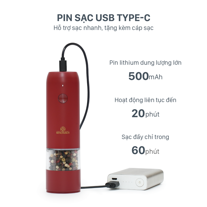Combo 2 Máy Xay Tiêu Tự Động Bằng Điện Benchusch