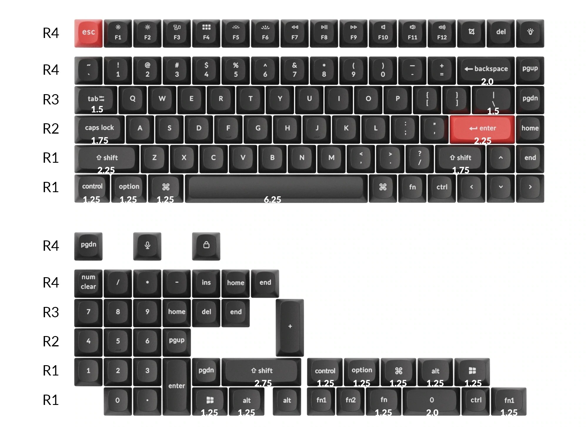 Nút Bàn Phím Cơ Keycap Keychron Double Shot PBT OSA