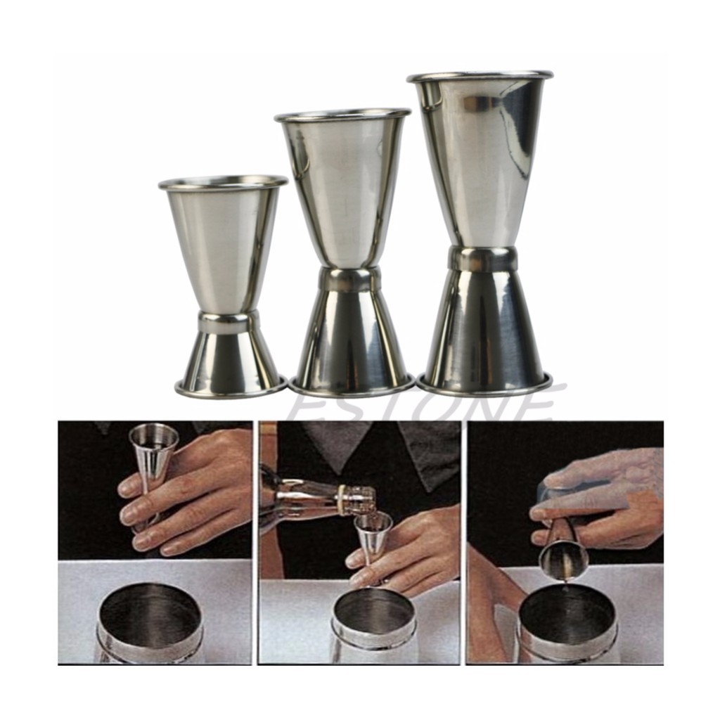 [Sỉ] Jigger Ly Inox Đong Rượu 2 Đầu Uốn 3 Cỡ 15/30 - 25/40 - 30/45  Inox