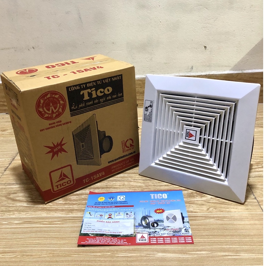 Quạt thông gió âm trần ra ống ngang tico 15/ 20/ 25av4