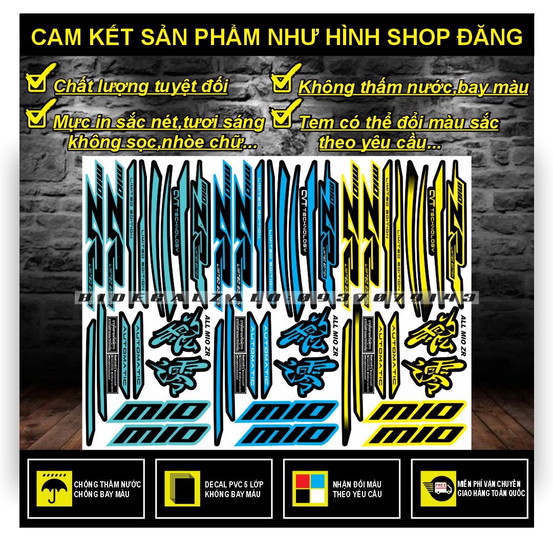 TEM RỜI MIO ZR PHỐI DÁN XE ĐEN