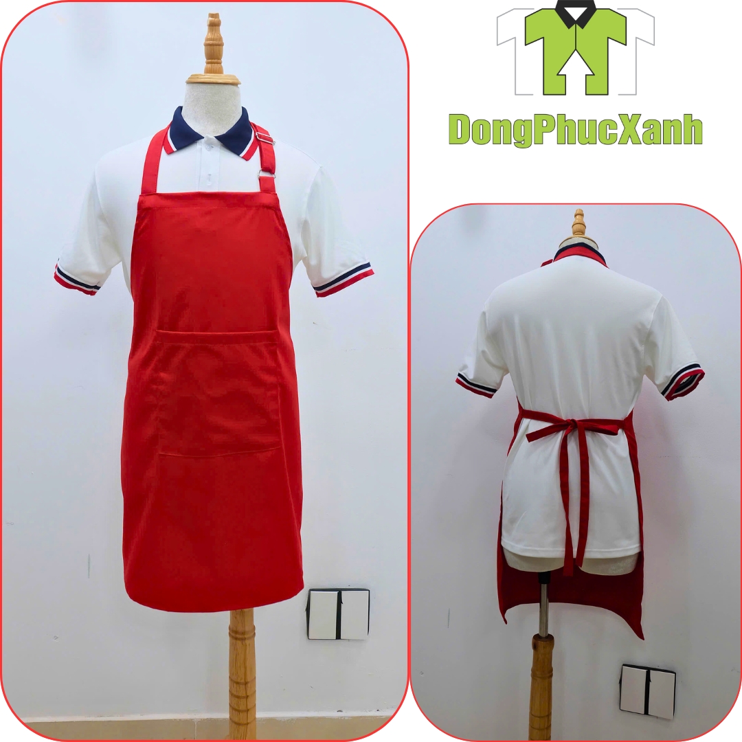 Tạp dề màu Đỏ Đô Hàng Cao Cấp
