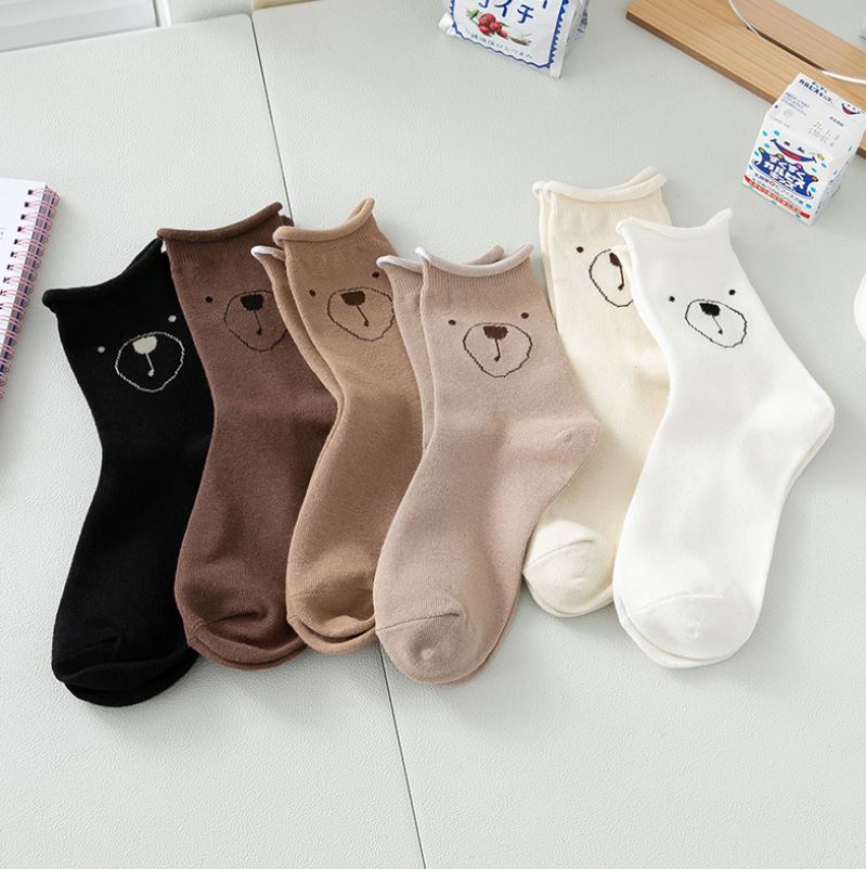 Set 5 Đôi Tất Vớ Cao Cổ Nữ Gấu Bear Siêu HOT