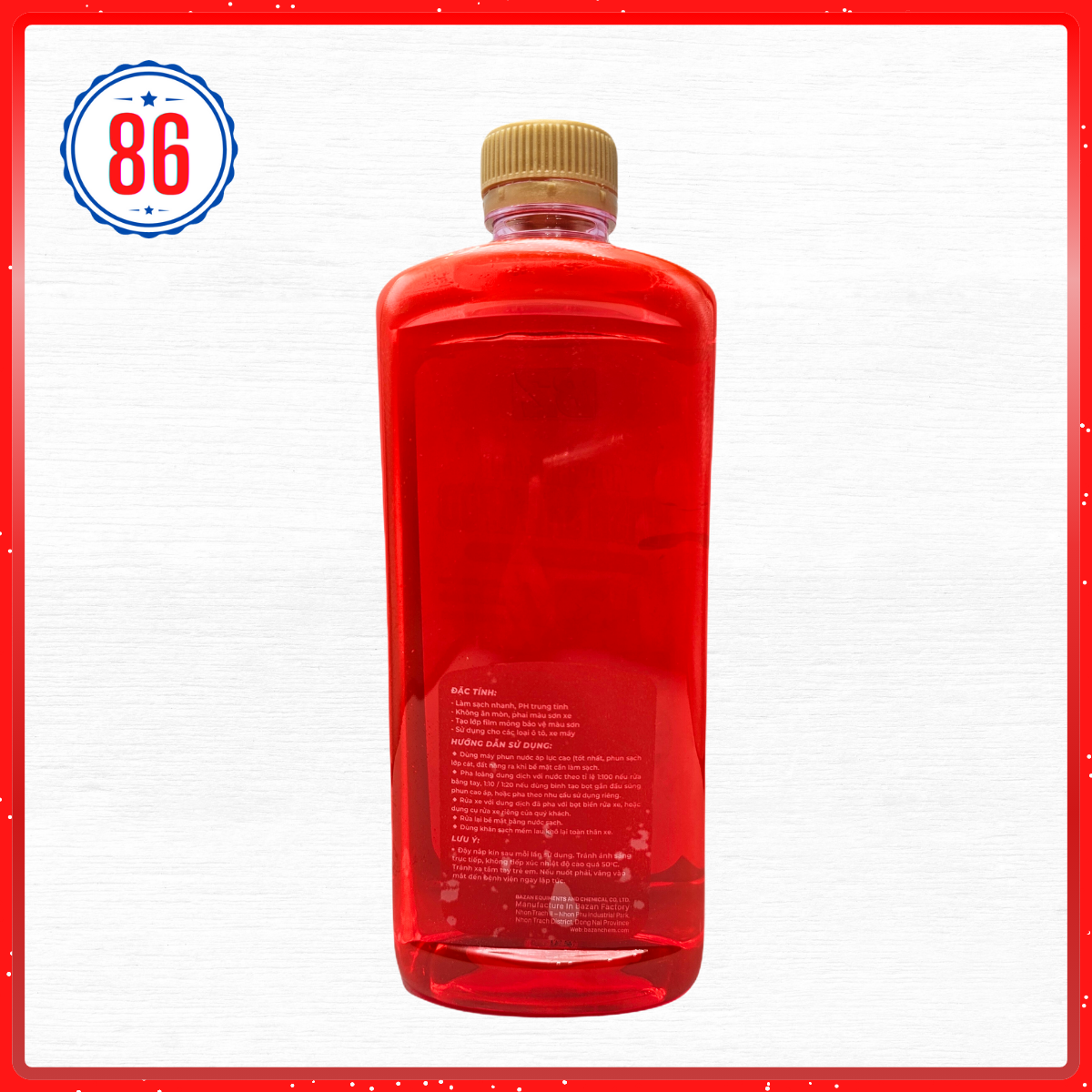 Nước rửa xe,xà bông BZ GLOSS SHAMPOO 1L tặng khăn Microfiber