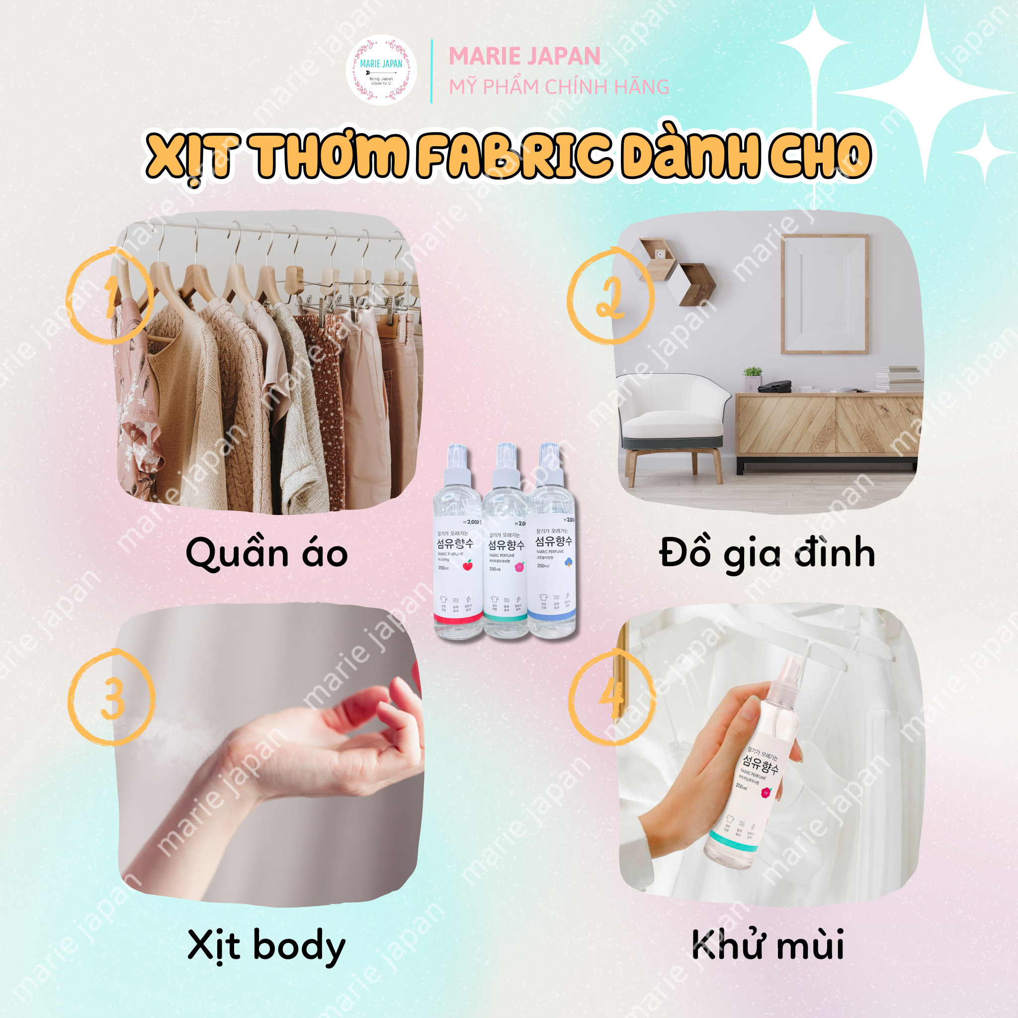 Xịt Thơm Quần Áo Fabric Perfume Hàn Quốc Chai 250ml