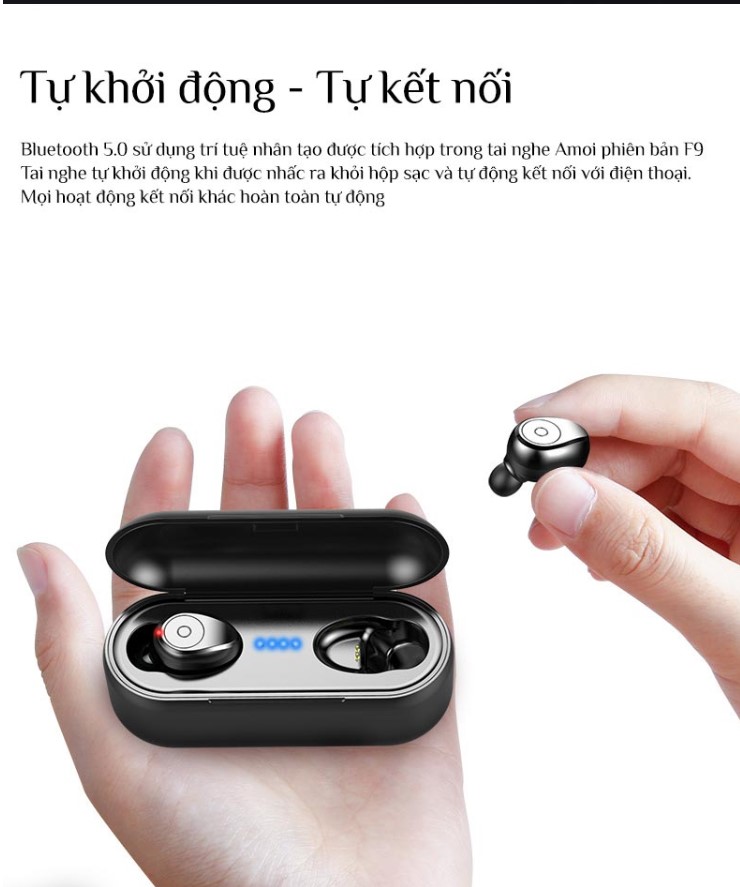 Tai nghe Bluetooth F9 2 bên Kèm Pin Dự Phòng 2.000mah full box - tai bluetooth - tai nghe mini - tai nghe nhac tai thể thao - tai nghe thông minh - tai nghe du lịch - tai nghe di động