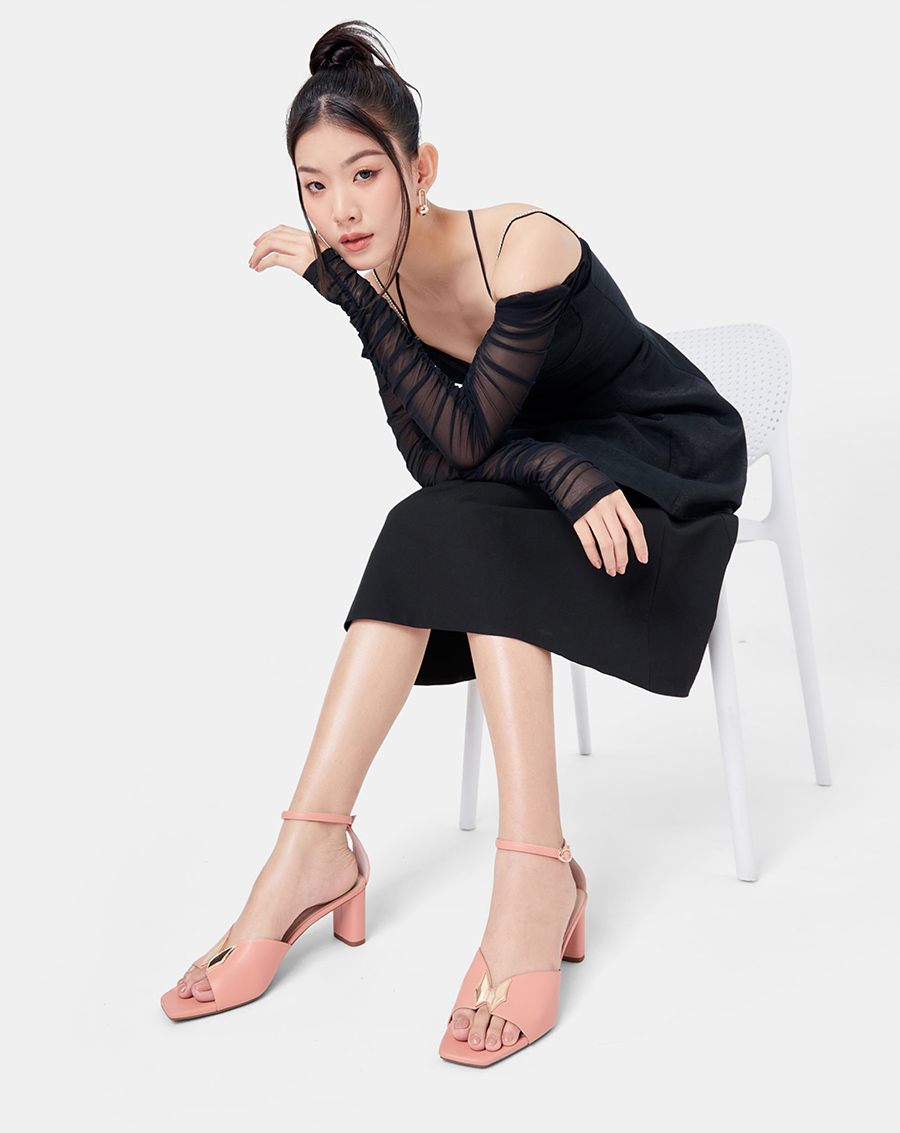 Giày Sandal Nữ 7cm thời Trang JUNO Phối Khoá Trang Trí SD07097