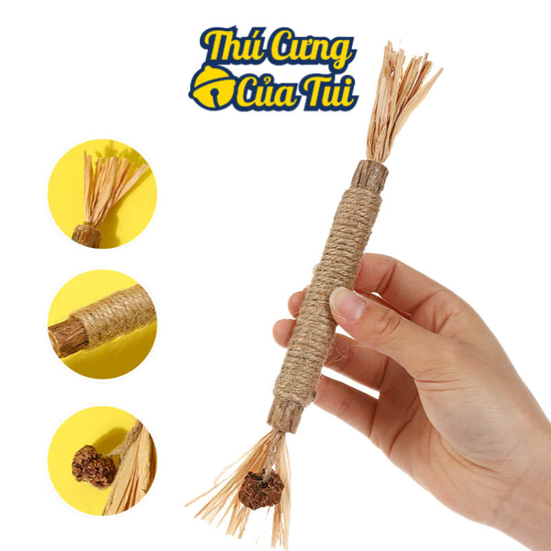 Catnip thanh gỗ cho mèo, cỏ mèo khô, đồ chơi mài răng trắng răng, mài móng cho thú cưng - thú cưng của tui