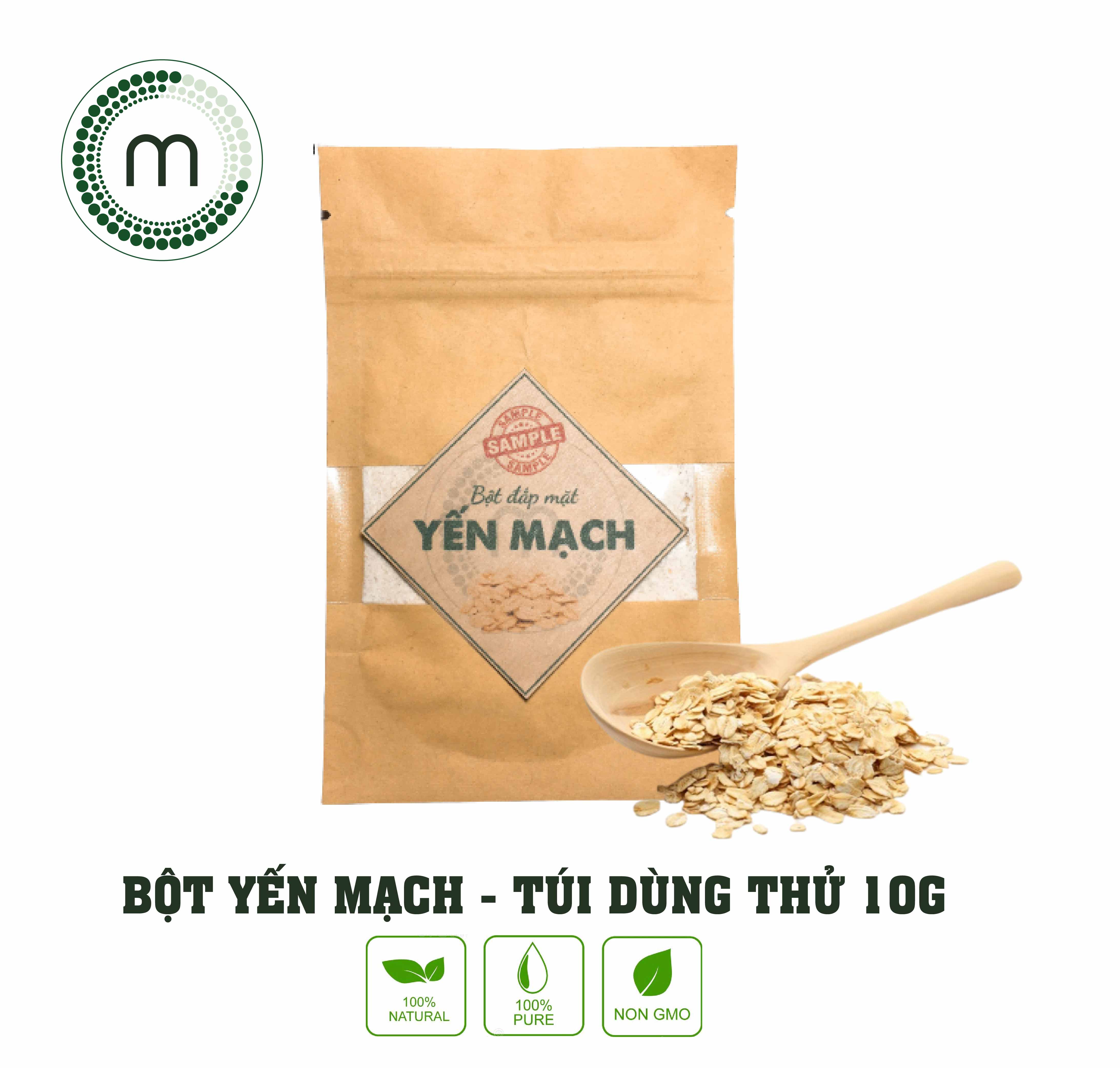 Bột mặt nạ Yến Mạch nguyên chất MỘC từ thiên nhiên dưỡng ẩm trắng da se khít lỗ chân lông gói dùng thử 10g, chai 100ml và chai 200ml